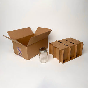 16 oz Pint Ball Regular Mouth Mason Jar 6-Pack Shipping Box available from Flush Packaging