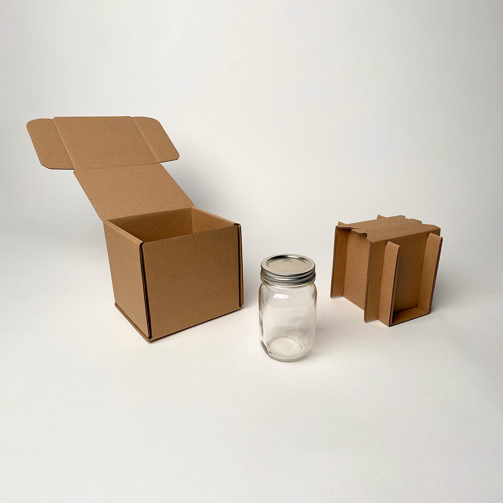 16 oz Pint Ball Regular Mouth Mason Jar Shipping Box available for purchase from Flush Packaging