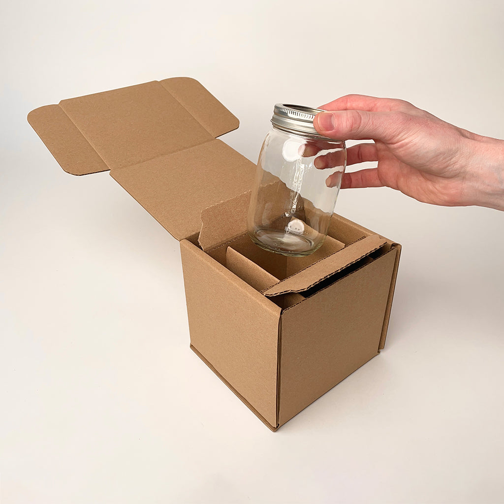 16 oz Pint Ball Regular Mouth Mason Jar Shipping Box available for purchase from Flush Packaging