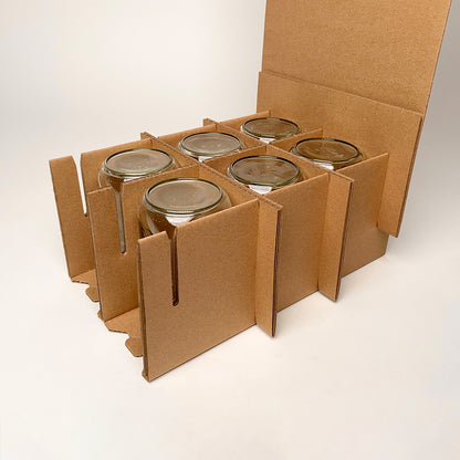 16 oz Pint Economy Round Glass Jar 12-Pack Shipping Box assembly 1