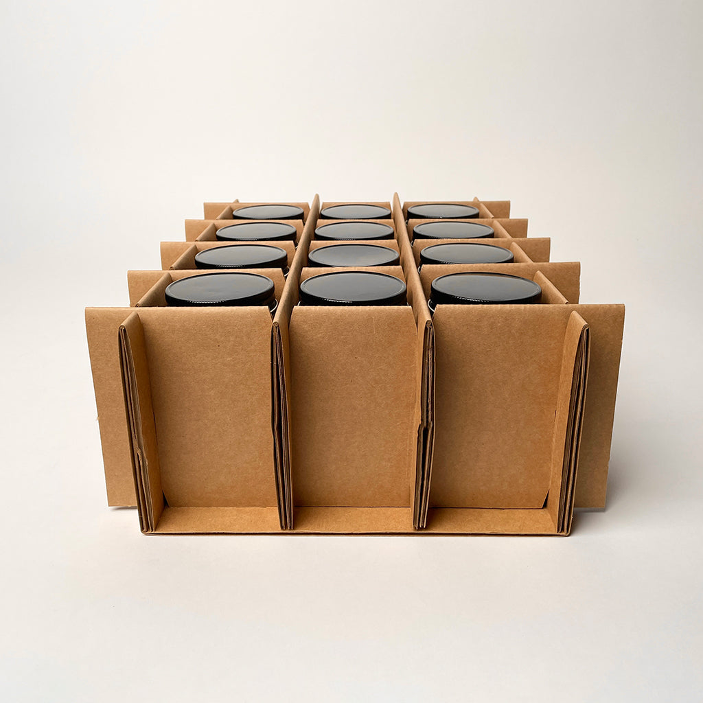 16 oz Economy Round Glass Jar 12-Pack Shipping Box | Eco-Friendly