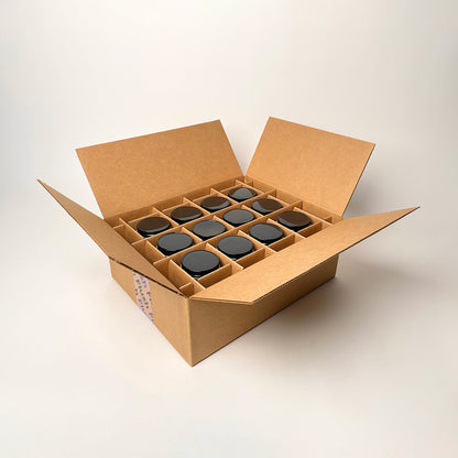 16 oz Pint Economy Round Glass Jar 12-Pack Shipping box available for purchase from Flush Packaging