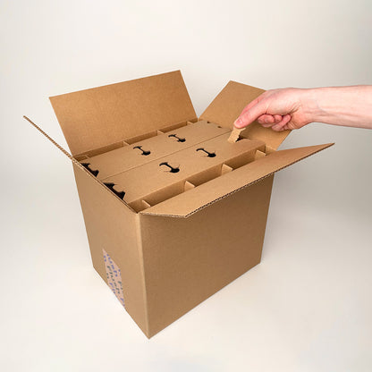 16 oz Pint Economy Round Glass Jar 12-Pack Shipping Box unboxing 1