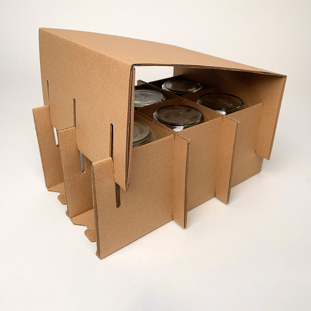 16 oz Square Mason Jar 12-Pack Shipping Box assembly 4