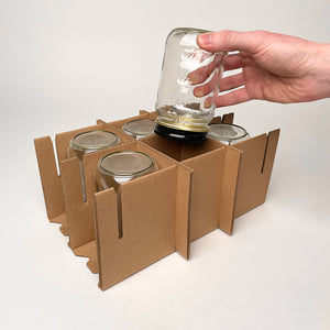 16 oz Square Mason Jar 6-Pack Shipping Box assembly 1