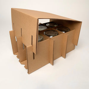 16 oz Square Mason Jar 6-Pack Shipping Box assembly 4