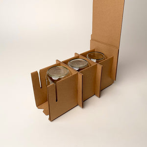 CandleScience 16 oz Square Mason Jar 3-Pack Shipping Box assembly 3