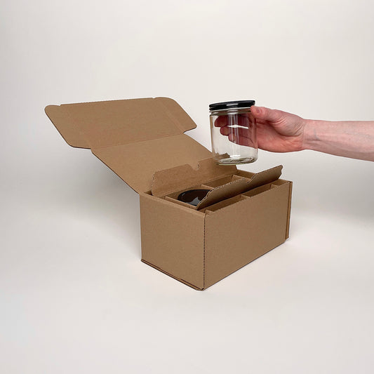 16 oz Straight Sided Glass Tall Jar 2-Pack Shipping Box unboxing 3