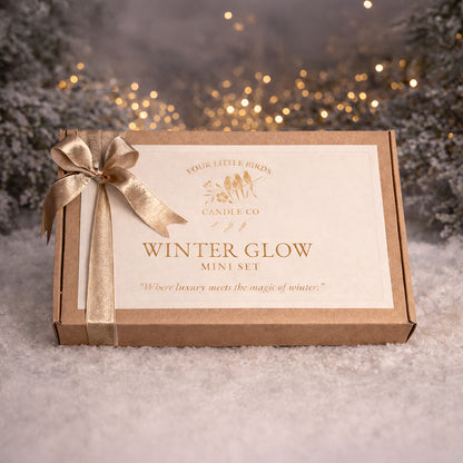 2 oz Candles from Four Little Birds Candle Co packaged with 2 oz Candle Tin Shipping Box from Flush Packaging