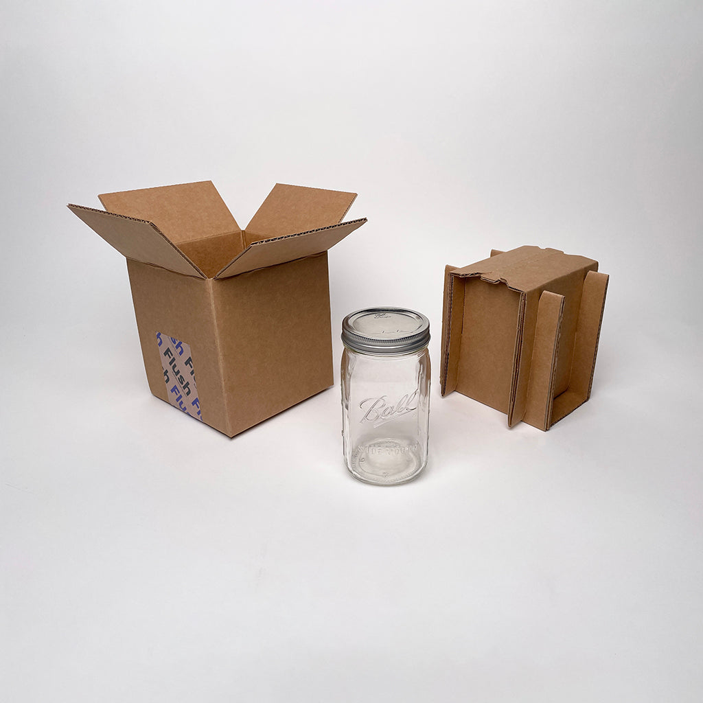 32 oz Quart Ball Wide Mouth Mason Jar Shipping Box available from Flush Packaging