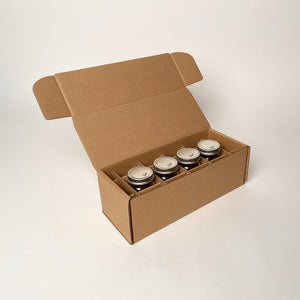 4 oz Ball Mini Mason Jar 4-Pack Shipping Box available for purchase from Flush Packaging