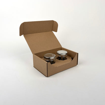 4 oz Straight Sided Glass Jar 2-Pack Shipping Box from Flush Packaging