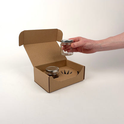 4 oz Straight Sided Glass Jar 2-Pack Shipping Box unboxing