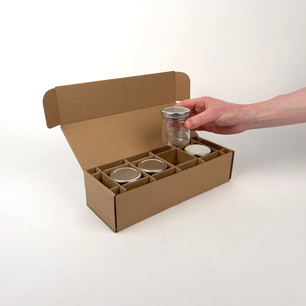 4 oz Straight Sided Glass Jar 4-Pack Shipping Box unboxing