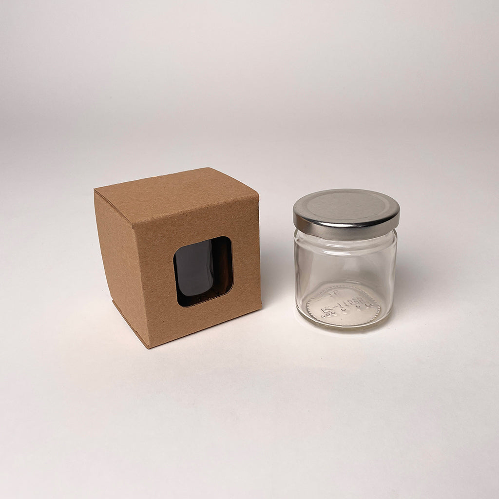4 oz Straight Sided Glass Jar Retail Box Gift Box available from Flush Packaging