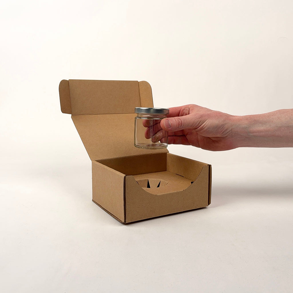 4 oz Straight Sided Glass Jar Shipping Box unboxing