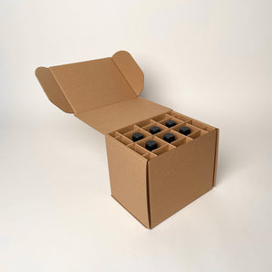 5 oz Glass Woozy Bottle 6-Pack Shipping Box for Hot Sauce and Bitters available from Flush Packaging