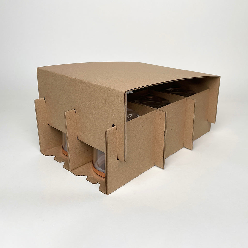 6-Pack Shipping Box for candles made with Makesy 12 oz Aura Candle Vessels assembly 2