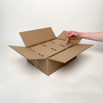 6-Pack Shipping Box for candles made with Makesy 12 oz Aura Candle Vessels unboxing 1