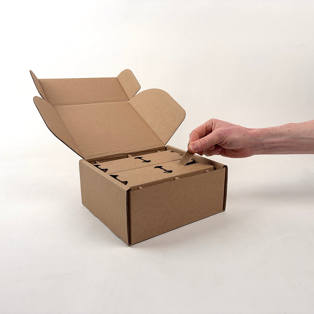 6 oz Straight Sided Glass Jar 4-Pack Shipping Box unboxing 1