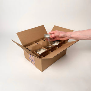 8 oz Half Pint Ball Regular Mouth Mason Jar 6-Pack Shipping Box unboxing 4