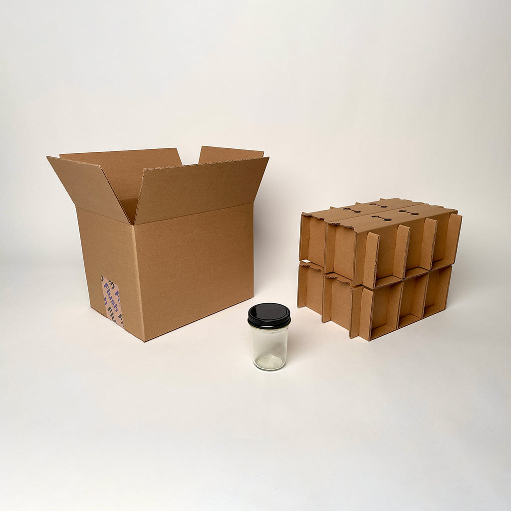 8 oz Jelly Jar 12-Pack Shipping Box available for purchase from Flush Packaging