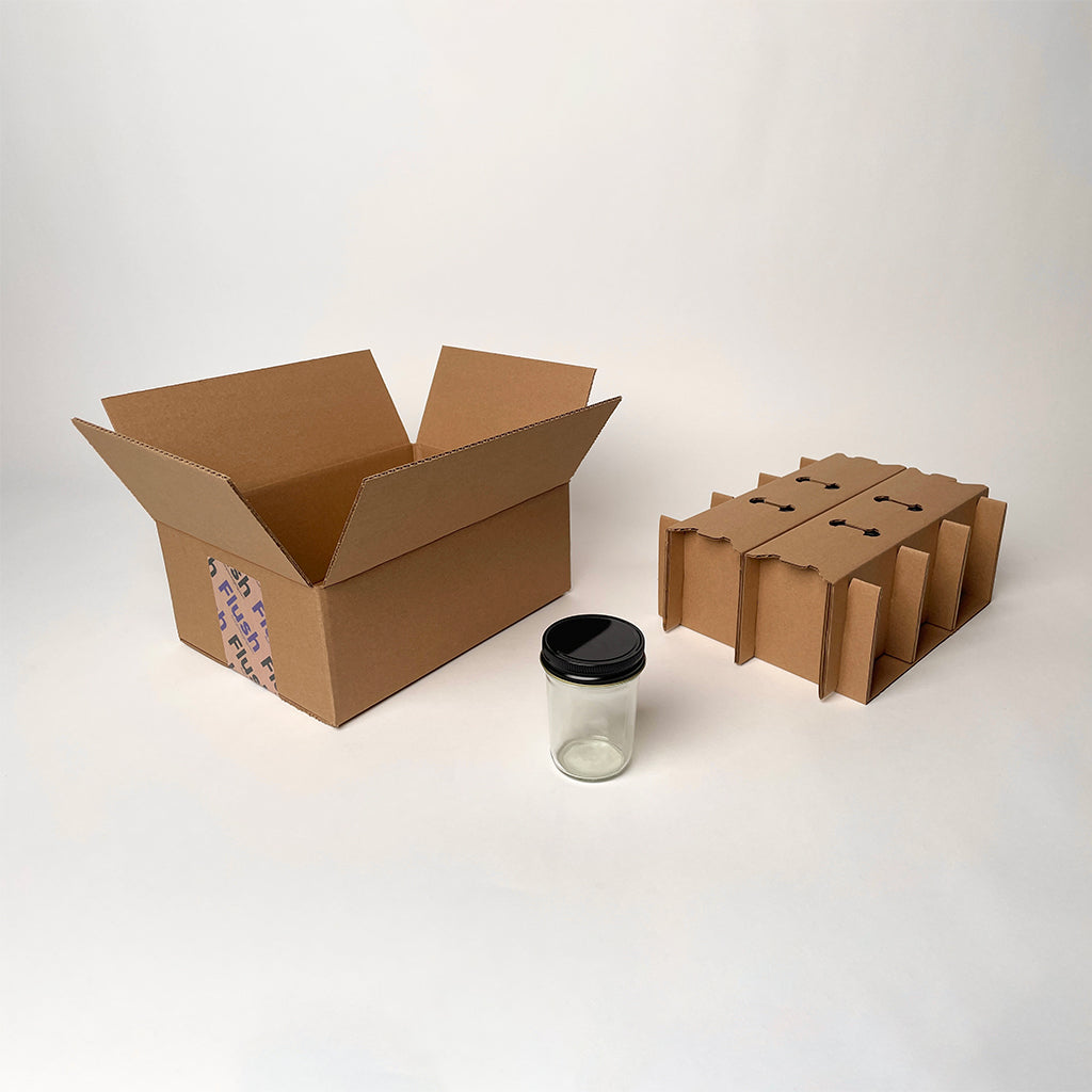 8 oz Jelly Jar 6-Pack Shipping Box available for purchase from Flush Packaging