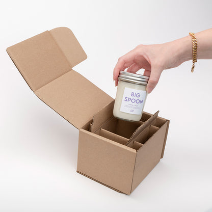 8 oz Jelly Jar Shipping Box unboxing experience with candles made by Nose Best