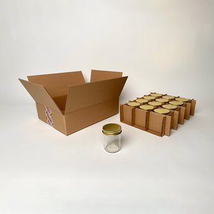 8 oz Straight Sided Jelly Jar 12-Pack Shipping Box available for purchase from Flush Packaging