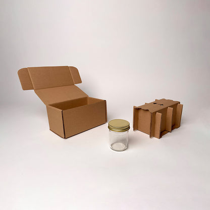 8 oz Straight Sided Jelly Jar 2-Pack Shipping Box available for purchase from Flush Packaging