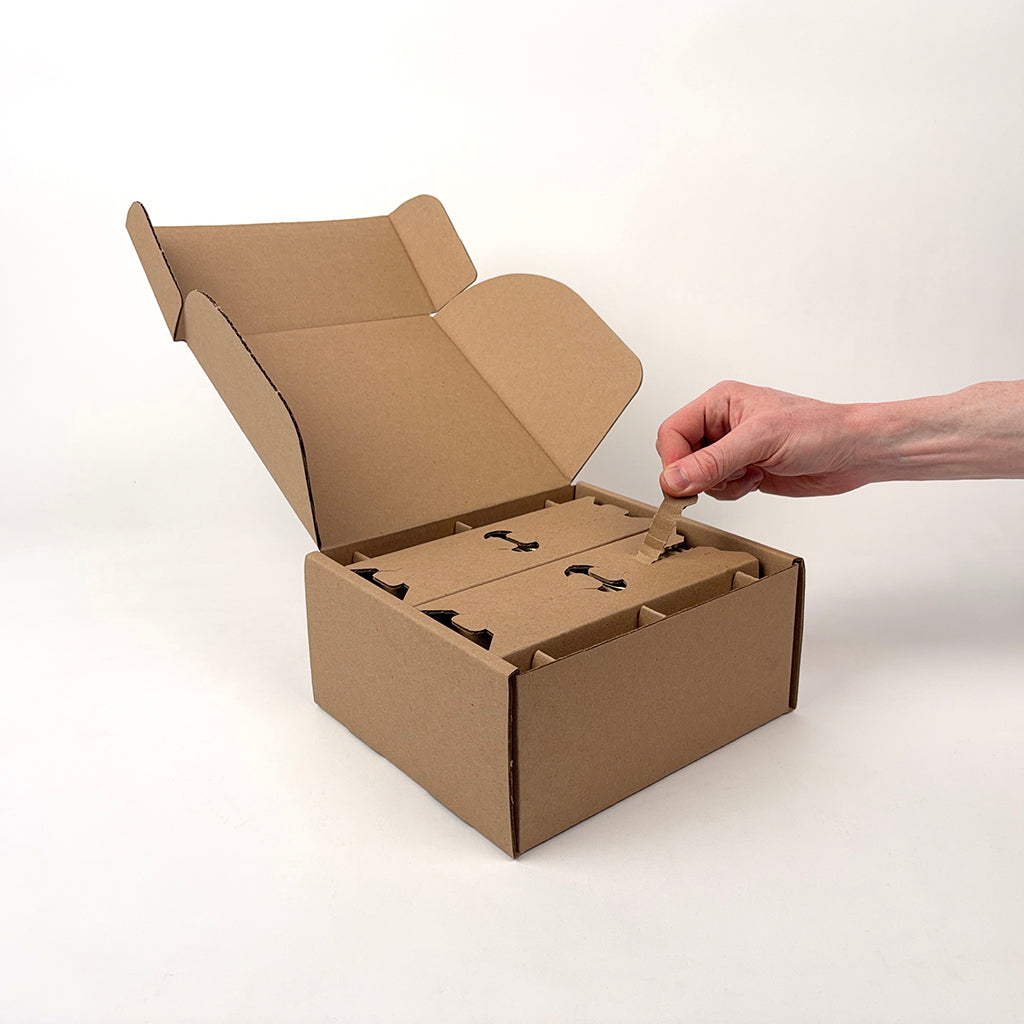 9 oz Straight Sided Glass Jar 4-Pack Shipping Box unboxing 1