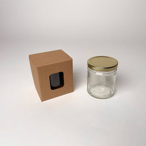 9 oz Straight Sided Glass Jar Retail Box available from Flush Packaging