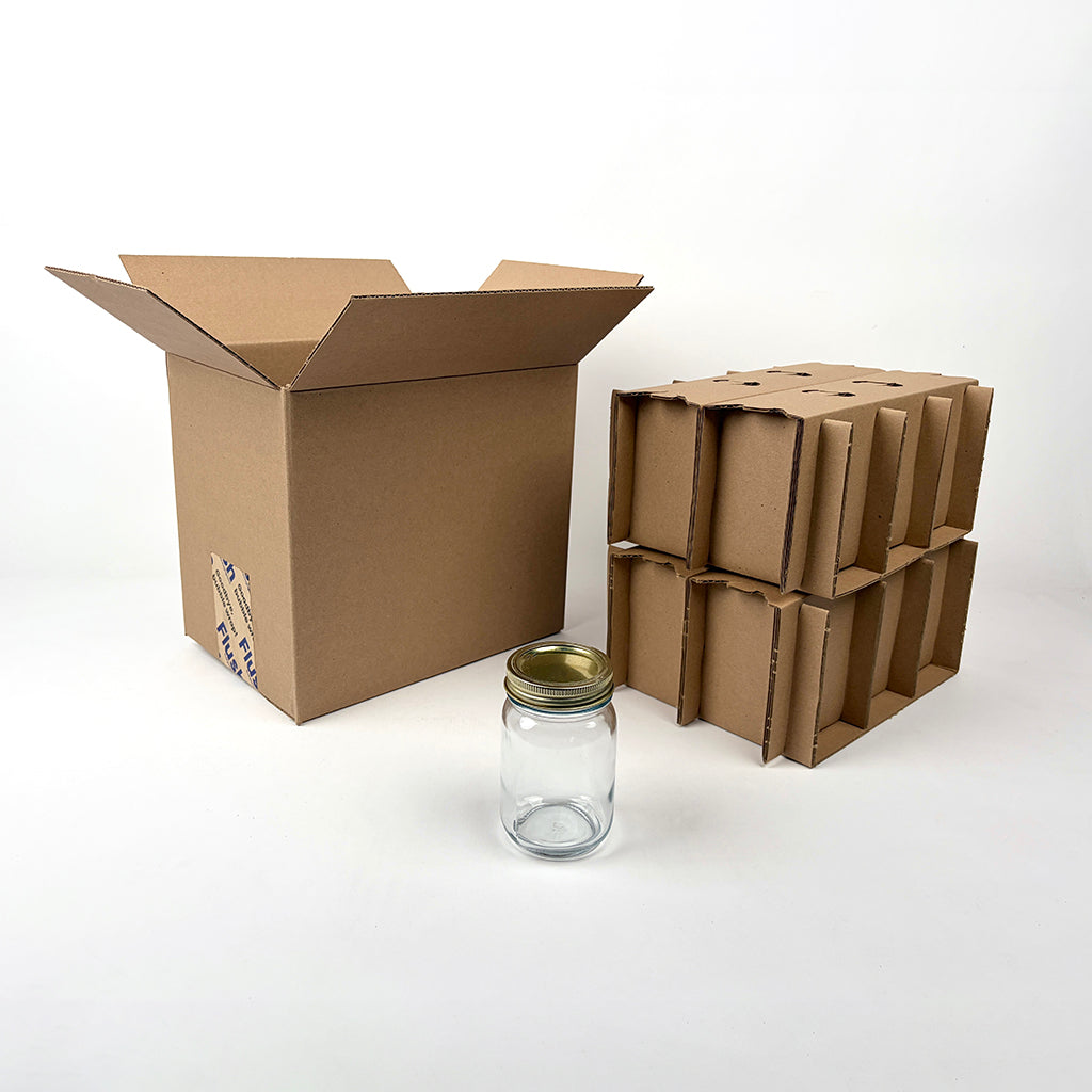 Anchor Hocking 16 oz Canning Jar 12-Pack Shipping Box available from Flush Packaging