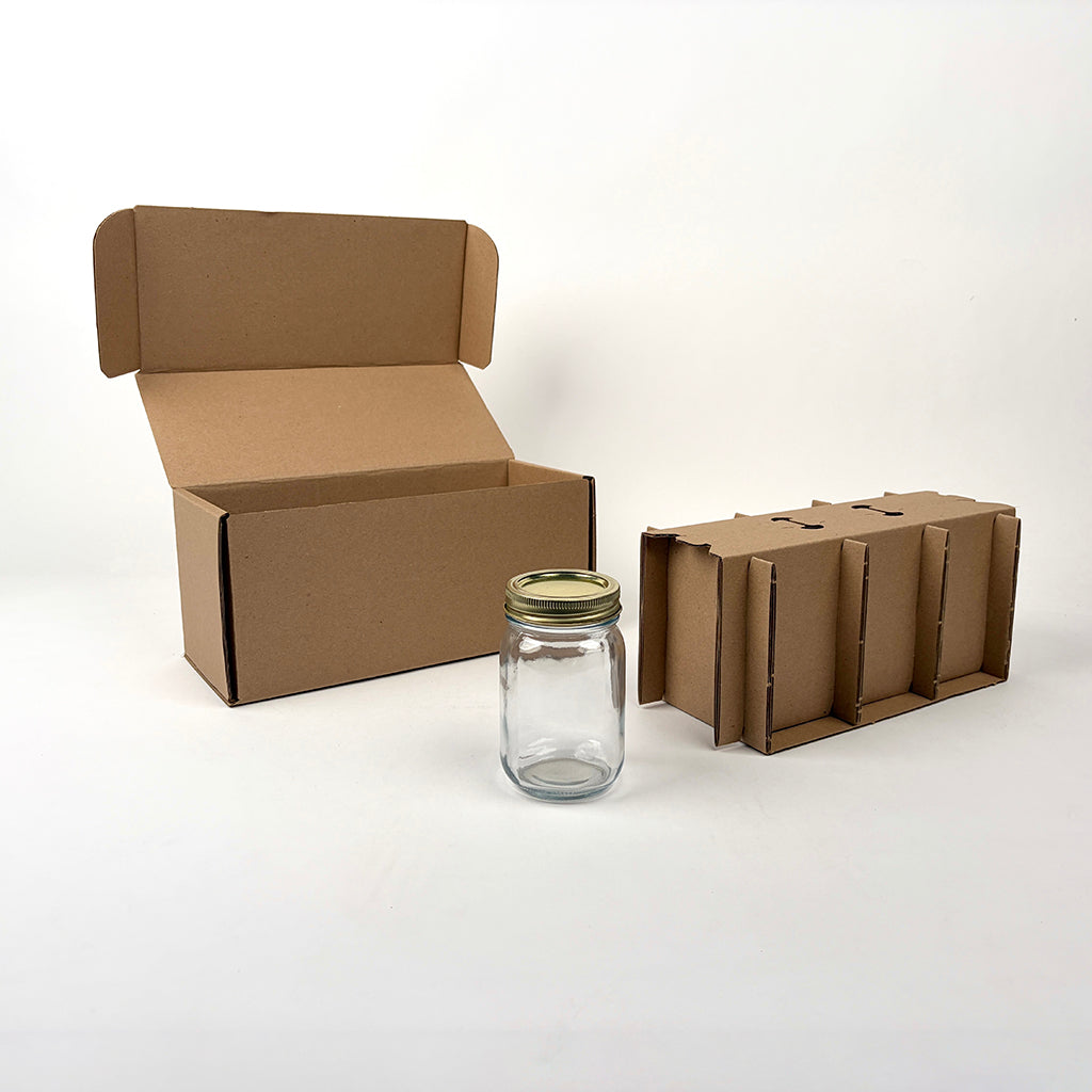 Anchor Hocking 16 oz Canning Jar 3-Pack Shipping Box available from Flush Packaging