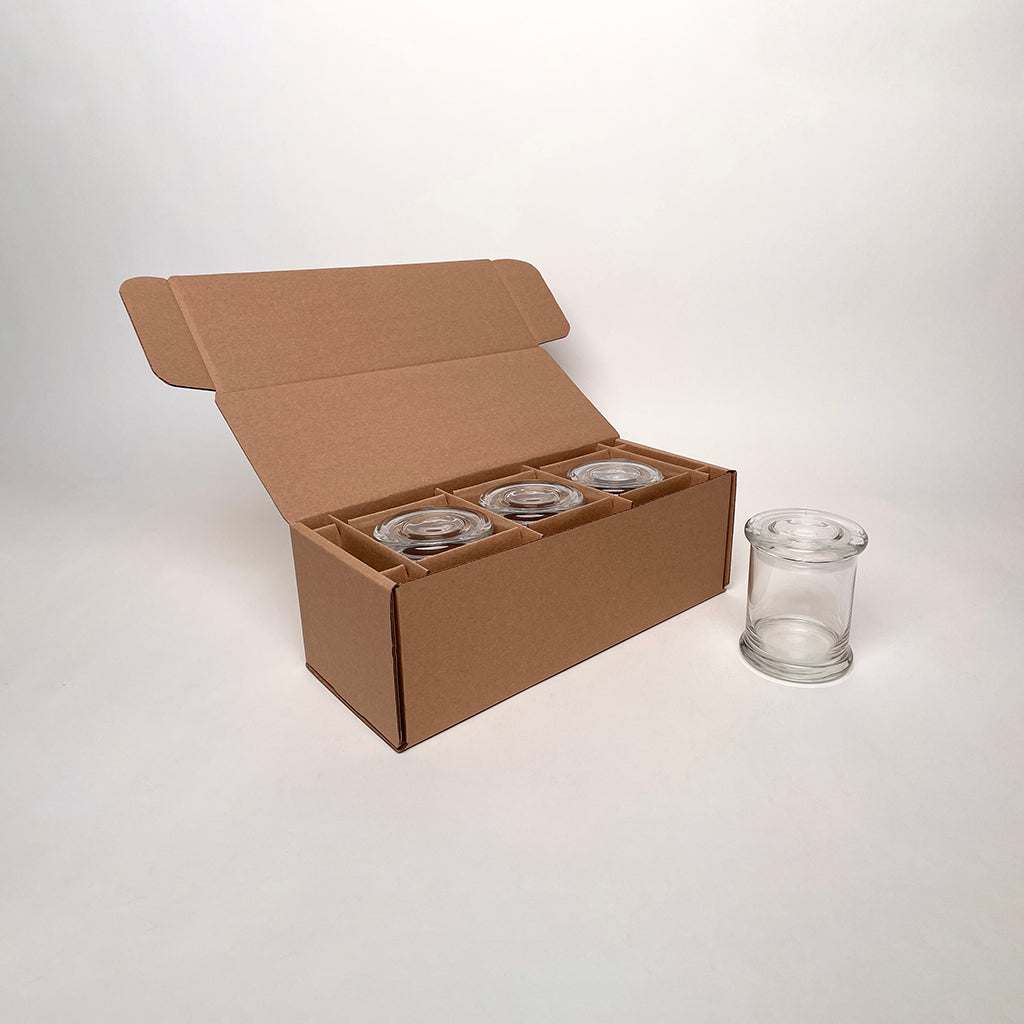 CandleScience 12 oz Status Jar 3-Pack Shipping Box for Candles available from Flush Packaging