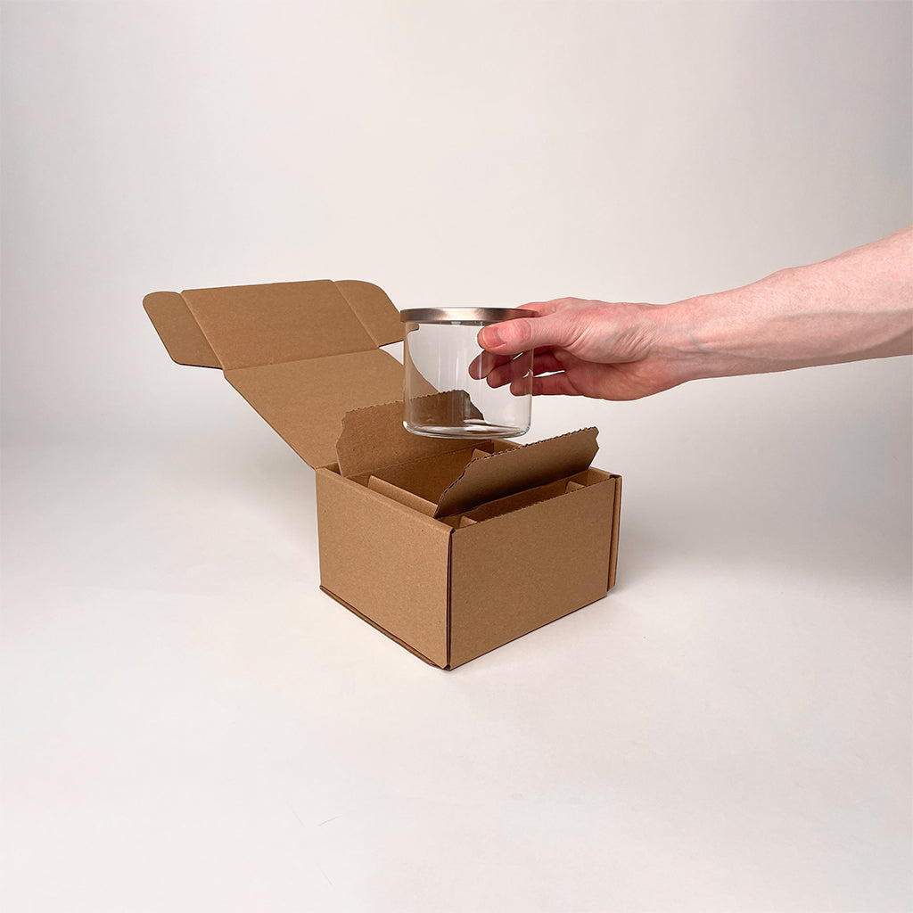 CandleScience 3-Wick Tumbler Shipping Box for candles available from Flush Packaging