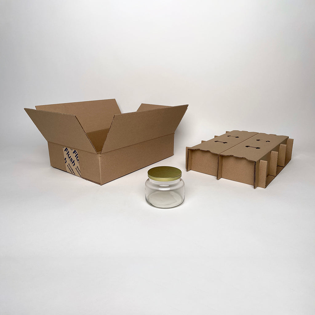 CandleScience 8 oz Apothecary Jar 6-Pack Shipping Box for Candles available from Flush Packaging