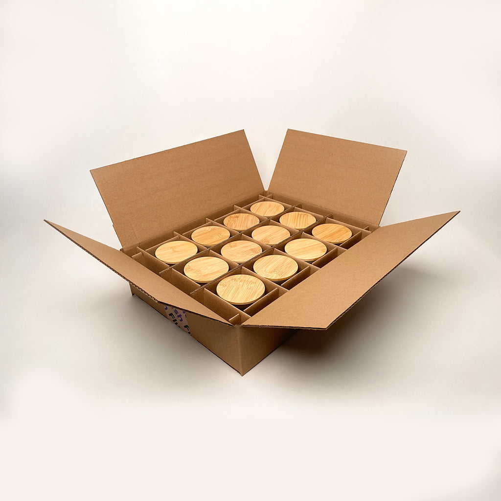 CandleScience Frosted Tumbler 12-Pack Shipping Box for candles available from Flush Packaging
