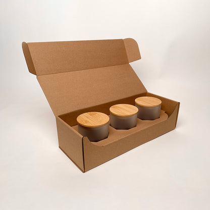 CandleScience Frosted Tumbler 3-Pack Shipping Box for candles available from Flush Packaging