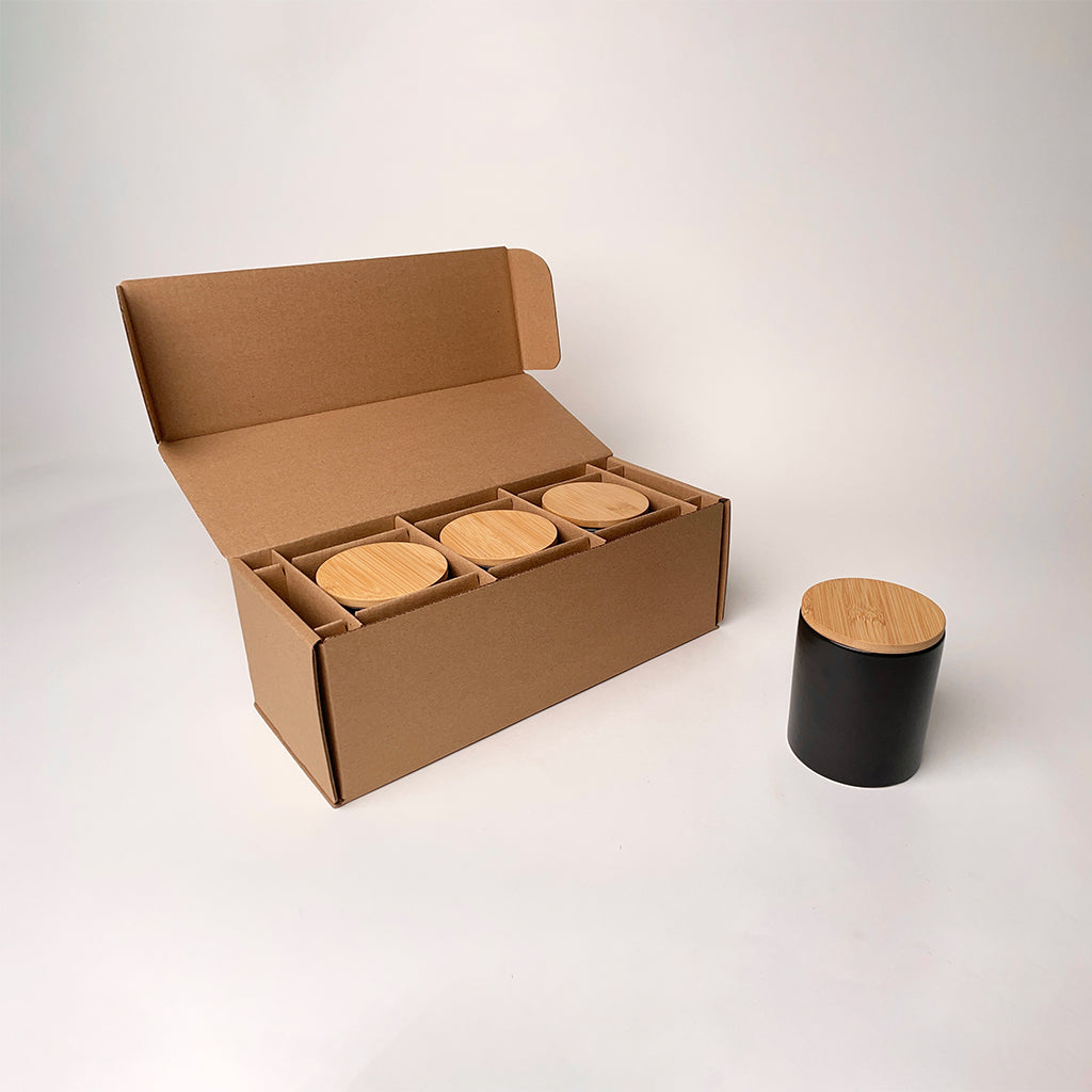 CandleScience Modern Ceramic Tumbler 3-Pack Shipping Box for candles available from Flush Packaging