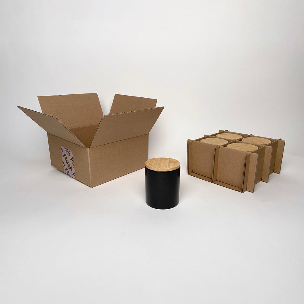 CandleScience Modern Ceramic Tumbler 4-Pack Shipping Box for candles available from Flush Packaging