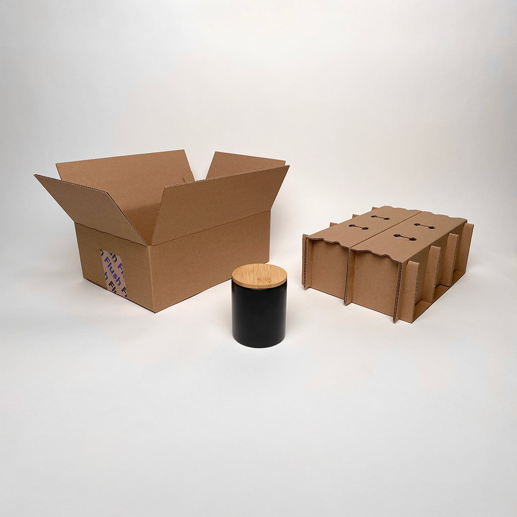 CandleScience Modern Ceramic Tumbler 6-Pack Shipping Box for candles available from Flush Packaging