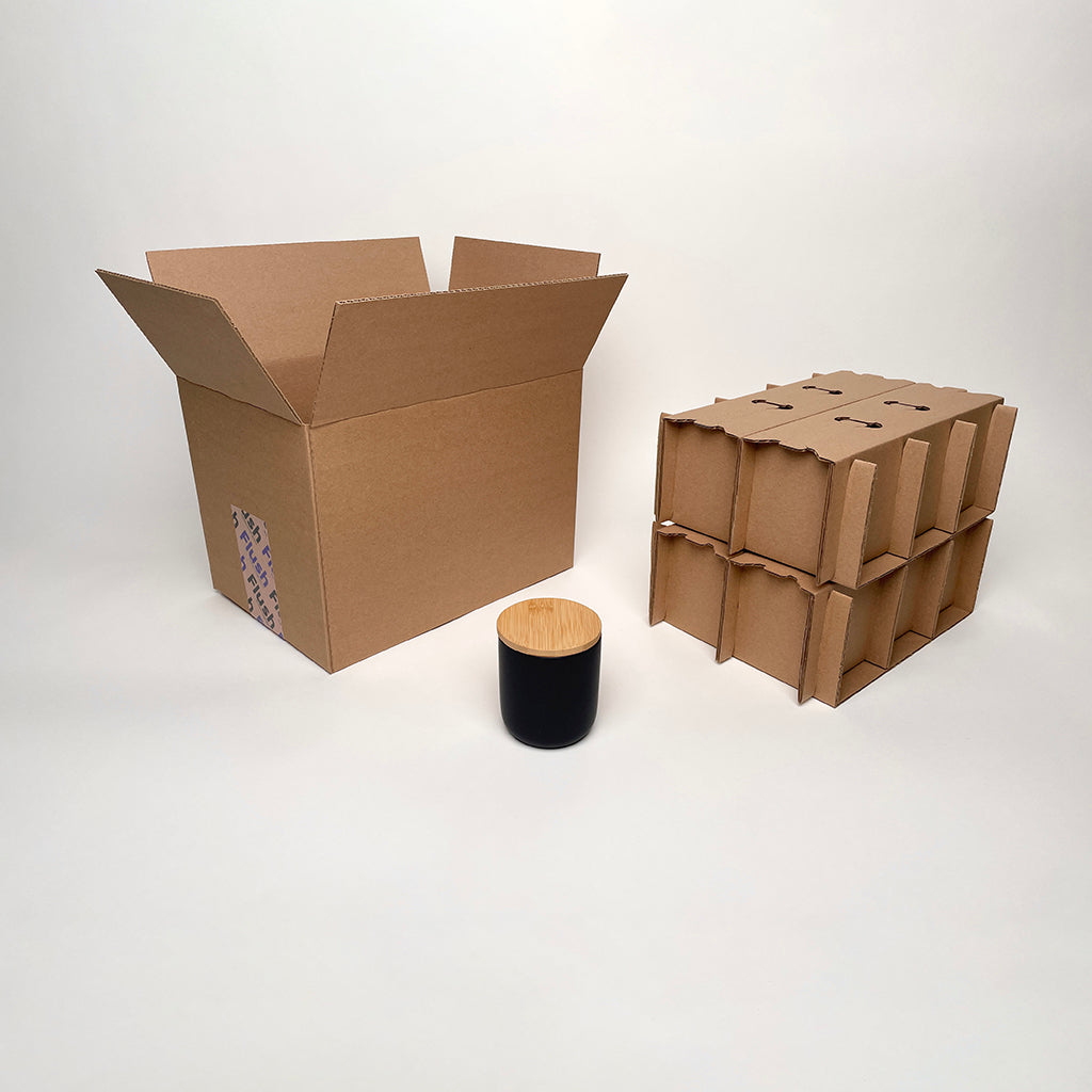 CandleScience Nordic Ceramic Tumbler 12-Pack Shipping Box for candles available from Flush Packaging