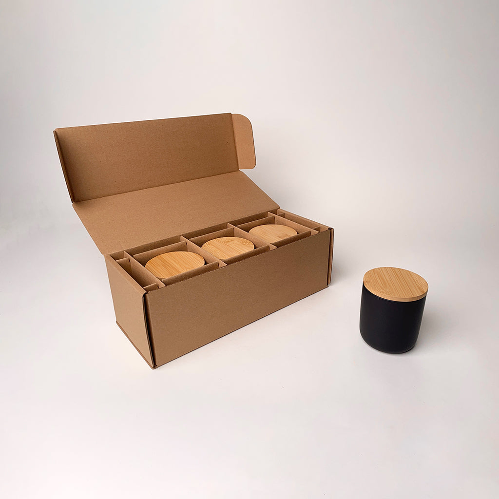 CandleScience Nordic Ceramic Tumbler 3-Pack Shipping Box for candles available from Flush Packaging