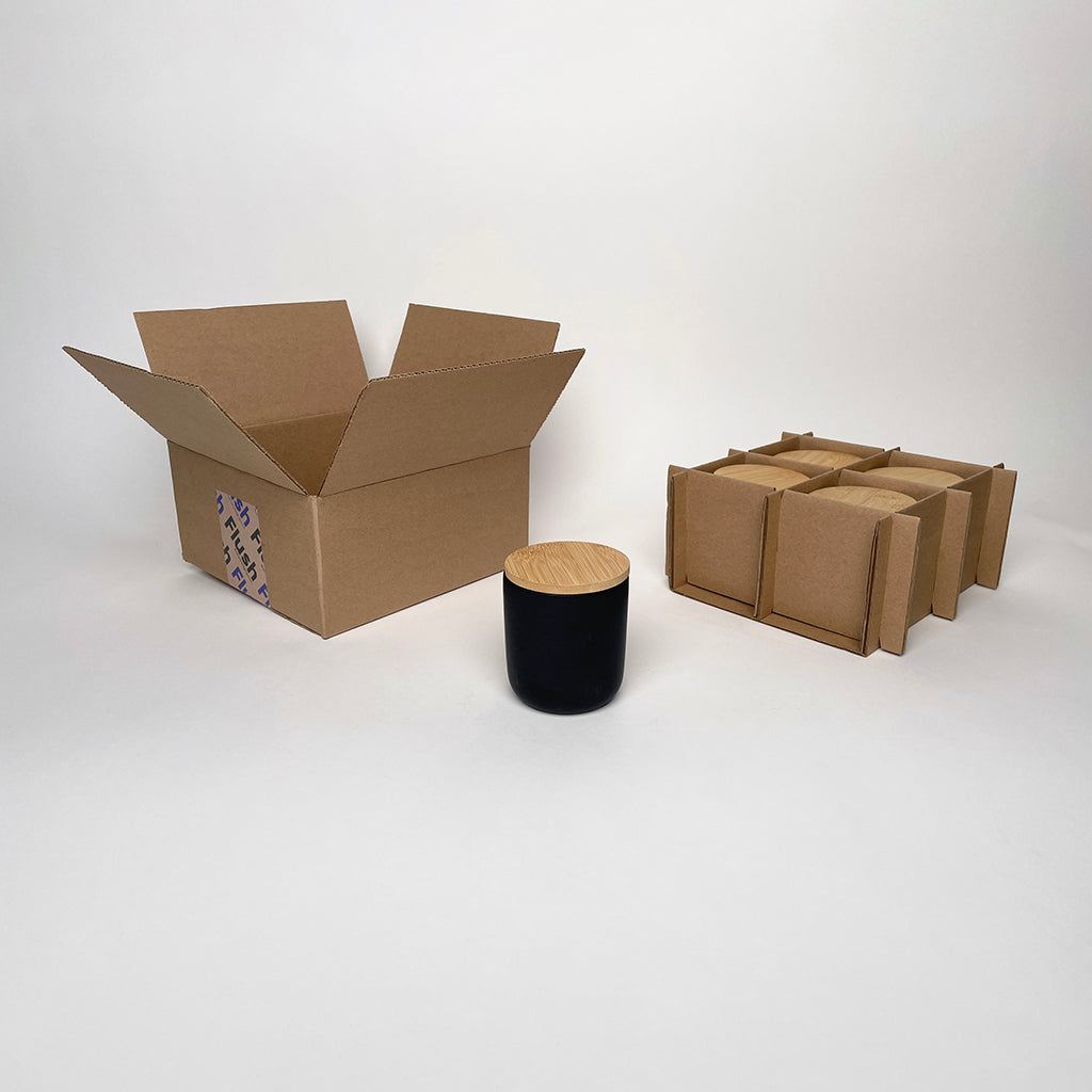 CandleScience Nordic Ceramic Tumbler 4-Pack Shipping Box for candles available from Flush Packaging