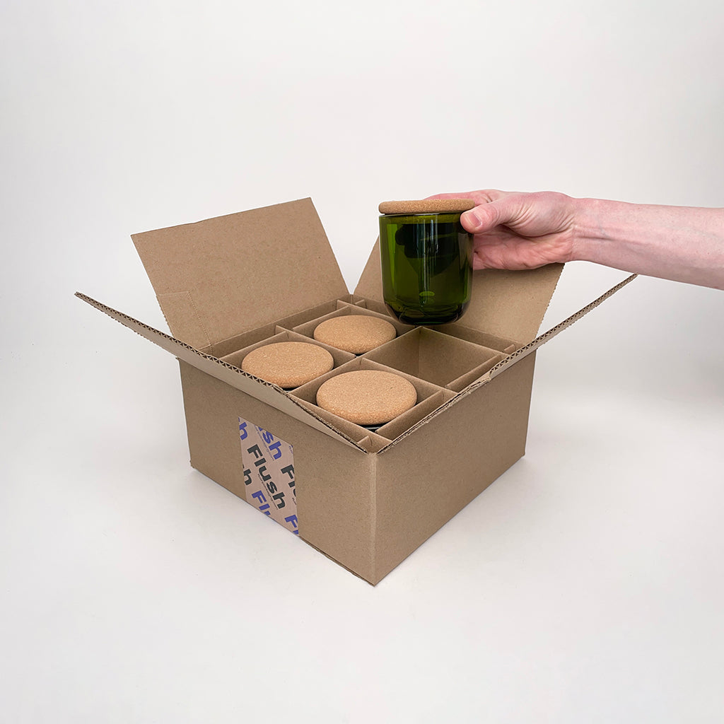 CandleScience Sonoma Tumbler 4-Pack Shipping Box for candles available from Flush Packaging