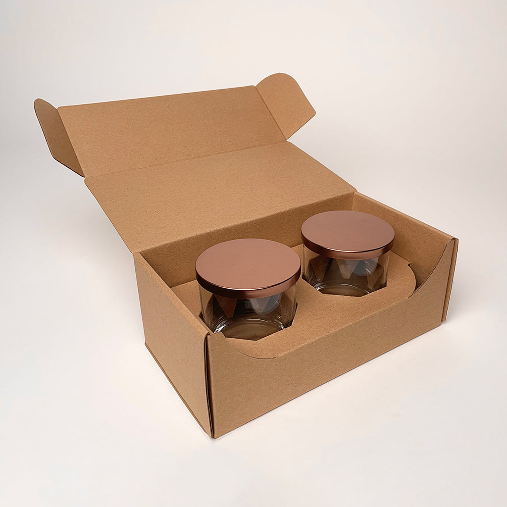 CandleScience Straight Sided Tumbler 2-Pack Shipping Box for Candles available for purchase from Flush Packaging