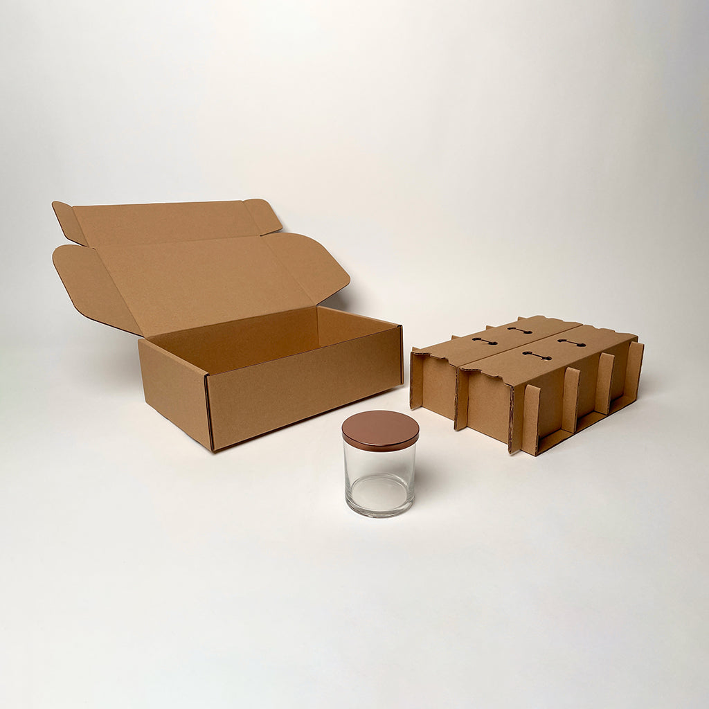 CandleScience Straight Sided Tumbler 6-Pack Shipping Box for candles available for purchase from Flush Packaging