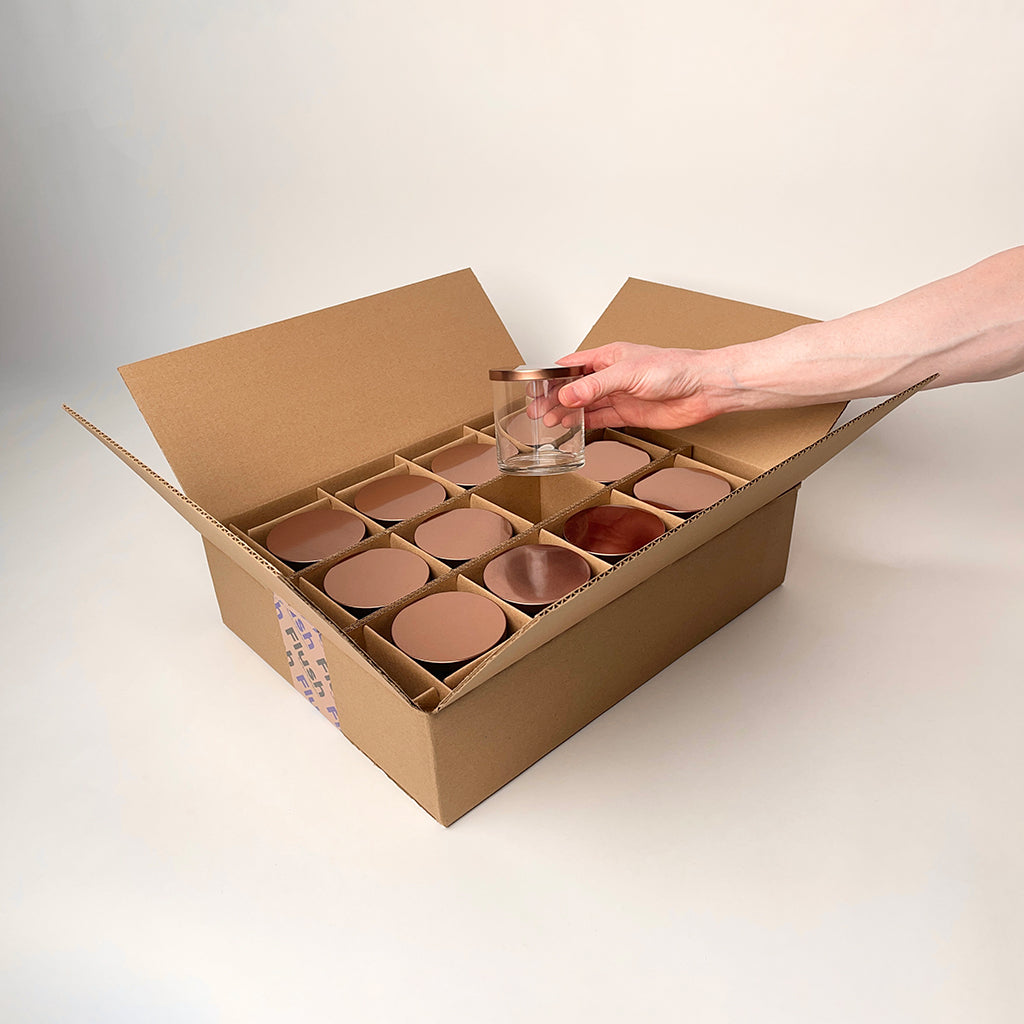 CandleScience Straight Sided Tumbler 12-Pack Shipping Box for shipping candles unboxing