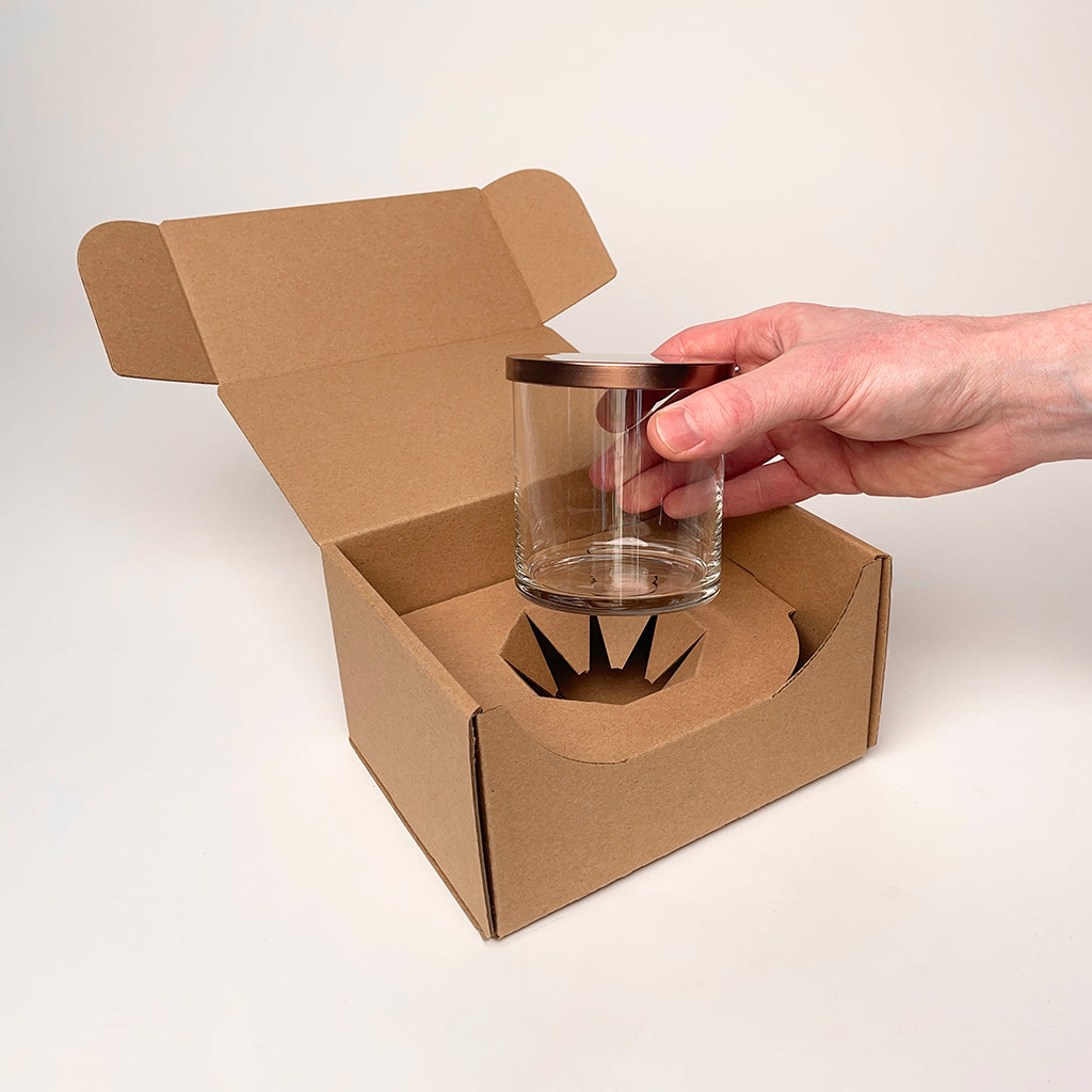 CandleScience Straight Sided Tumbler Shipping Box for Candles available for purchase from Flush Packaging